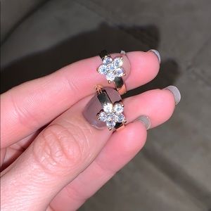 Floral hoop earrings